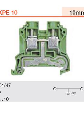 魏德米勒接线端子SAKPE 10导轨式黄绿接地端子螺钉接线1124480000