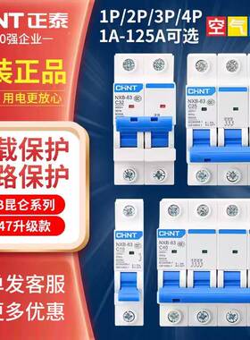 正泰1p2p3p4p空气开关NXB空开断路器2032a40a63a100a125a家用总闸