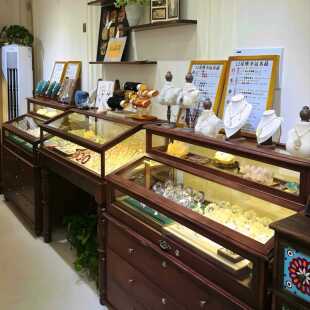 复古珠宝首饰展示柜中古风文玩陈列柜玻璃柜中岛柜饰品柜展示柜