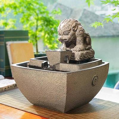 流水摆件循环水景生财水风吸水兽喷水开业礼物茶桌办公室水系景观