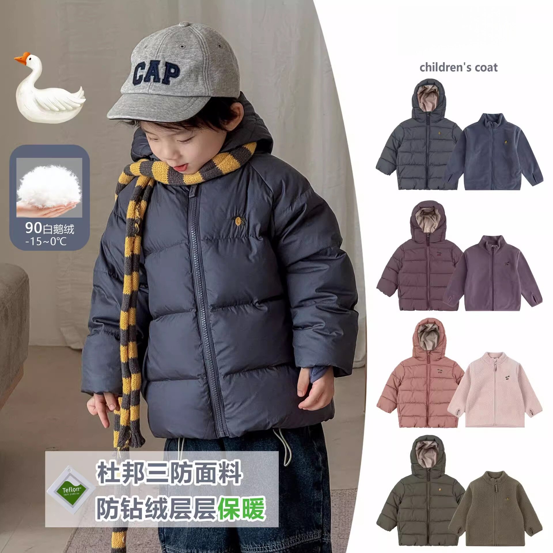 三防保姆鹅小孩轻薄加厚面包服
