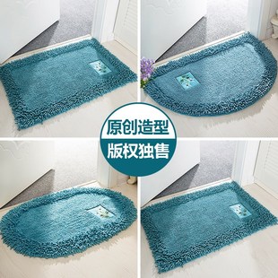 浴室防滑地垫卫生间门口吸水脚踏垫厕所卧室进门垫子W家用半圆地