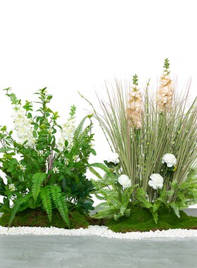 仿真秋色芦苇草假落地盆景角落橱摄影布造景