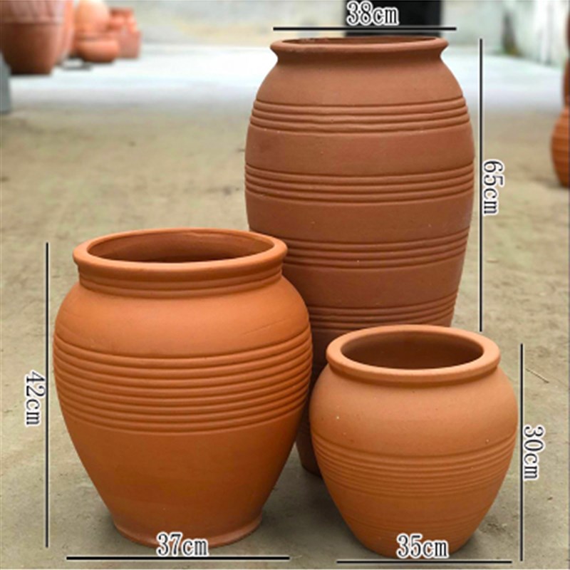 庭院红陶花盆园林景观陶罐花盆栽花盆粗陶瓷花盆破损包赔】