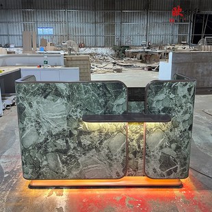 售楼部接待台吧台公司前台水吧台烤漆异型吧台桌