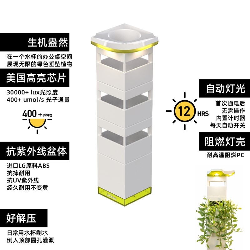 补光灯办公室绿植垂吊盆金边翡翠吊兰爱之蔓