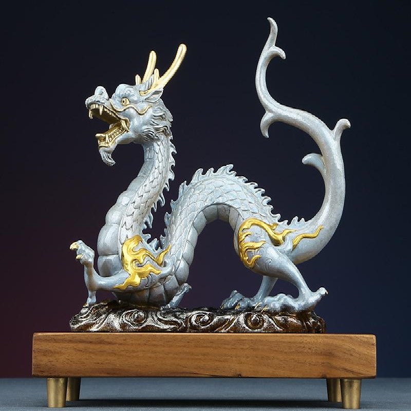 彩铜龙行天下生肖龙祥龙家居办公室装饰业礼品摆设