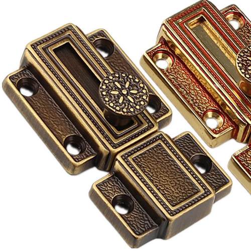 珍爱纯铜门闩锁欧洲古董铜门闩表面安装小木门门闩门窗门闩门锁防