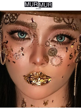 MurMur 赛博蒸汽朋克金属感创意妆贴脸齿轮未来感妆容DIY配饰Y3K