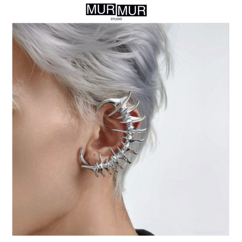 金属机械感赛博朋克异形耳环个性