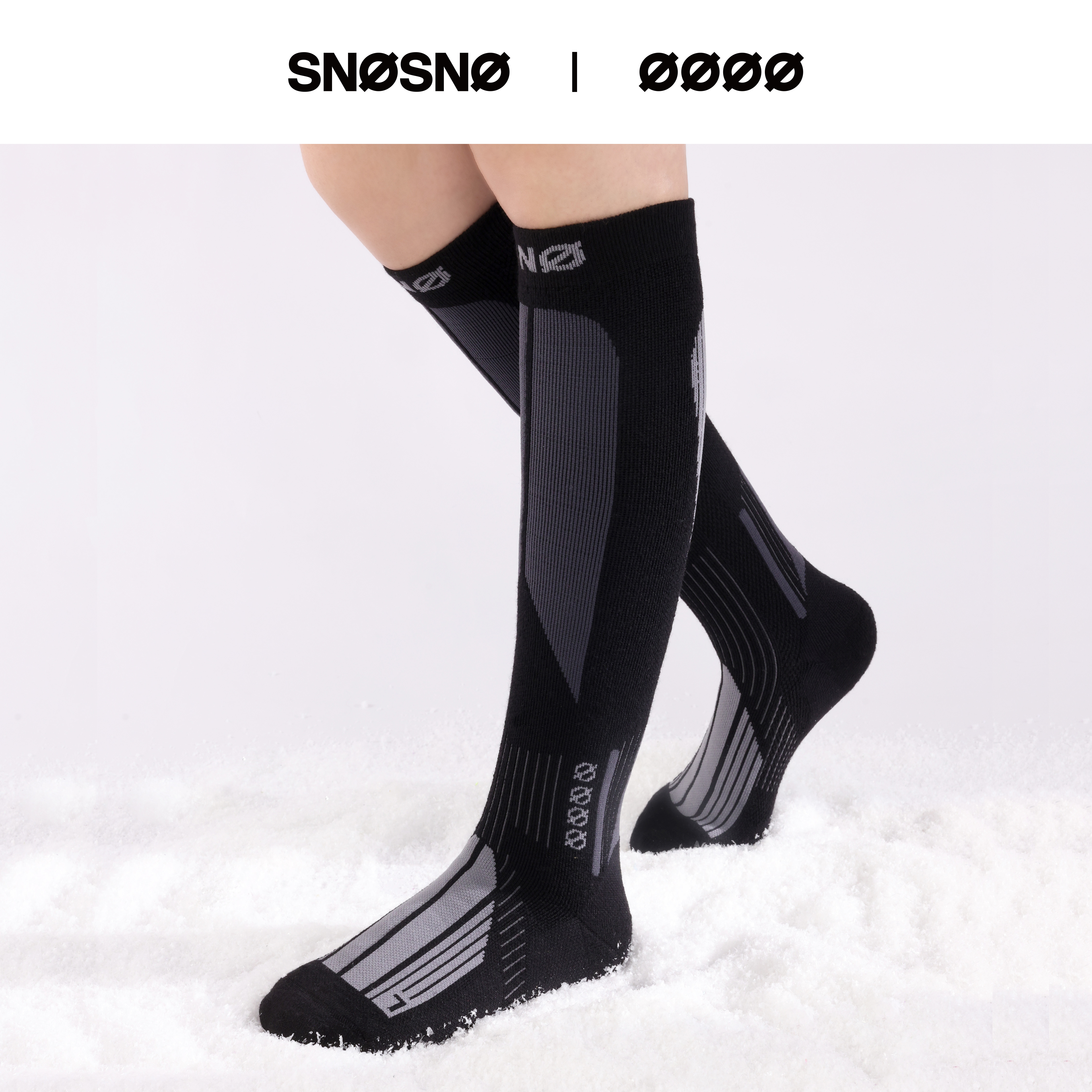 SNOSNO羊毛100%滑雪袜徒步袜压缩