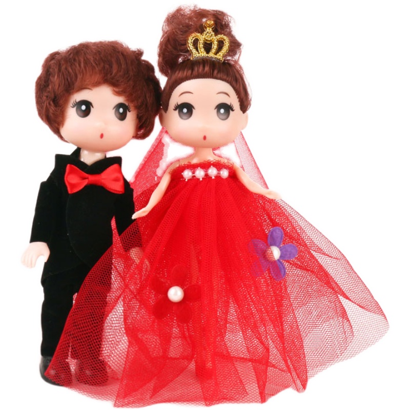 婚庆花车装饰公仔插件婚纱蛋糕情侣娃娃一对小人偶鲜花店婚车用品