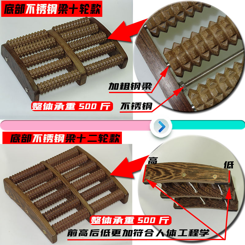 足底脚底按摩器木质滚轮式实木脚部足部腿部按摩脚器穴位滚珠家用