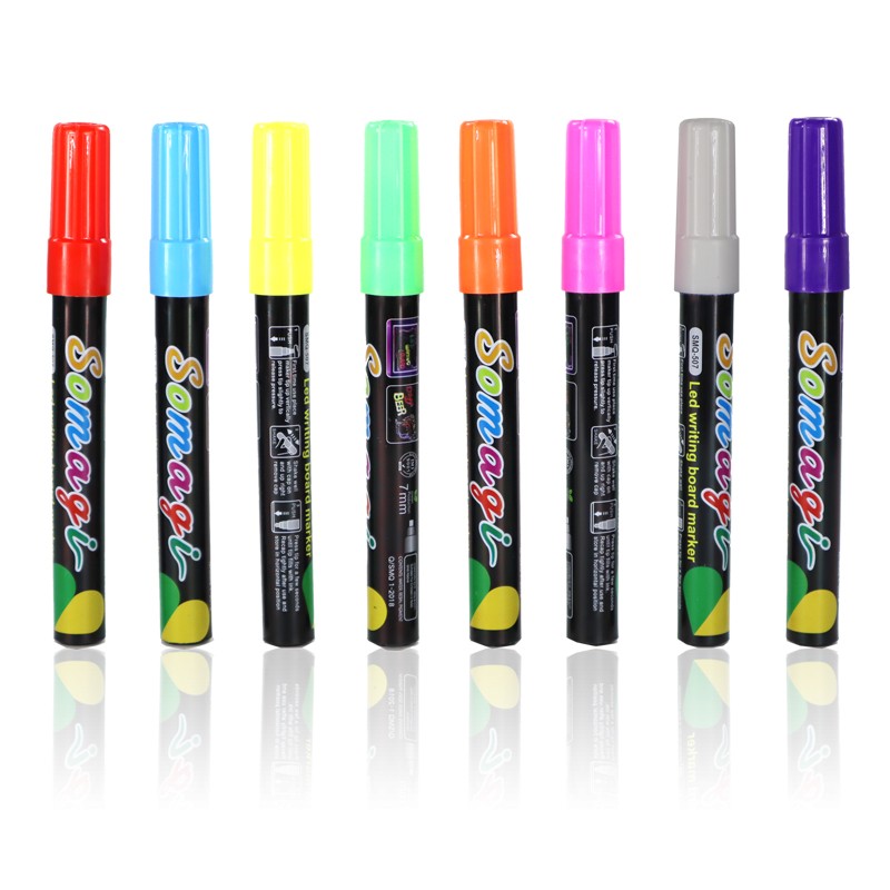 LED荧光板笔 手写电子发光板笔黑白板水性彩笔可擦写液体粉笔