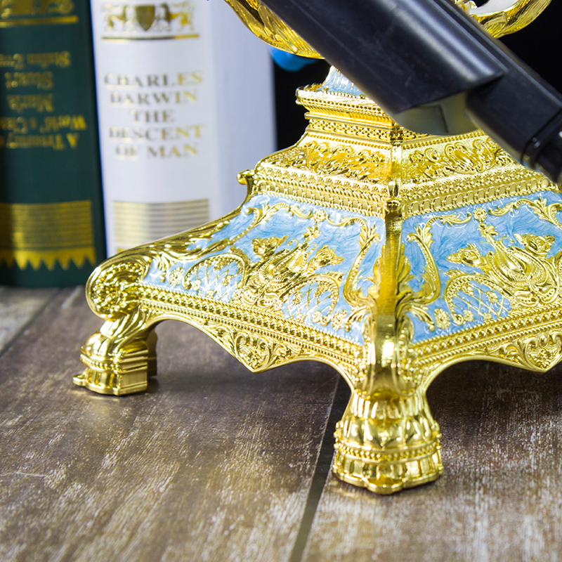 欧式ktv旋转话筒架摆台用品桌面台式麦架创意 合金无线话筒架支架