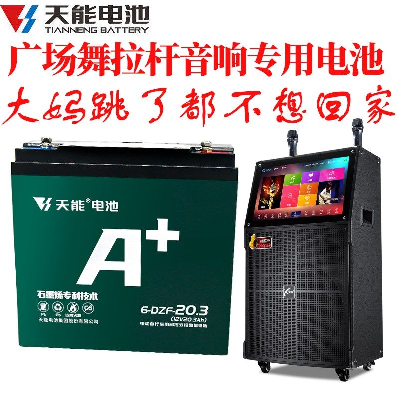 天能12伏烧烤炉风扇拉杆音响喷雾器电池12V12.3AH20.3AH音箱电瓶