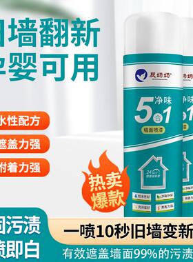 绿管家净味5合1自喷漆家用墙面发霉发黄白色补墙漆防水耐污喷漆
