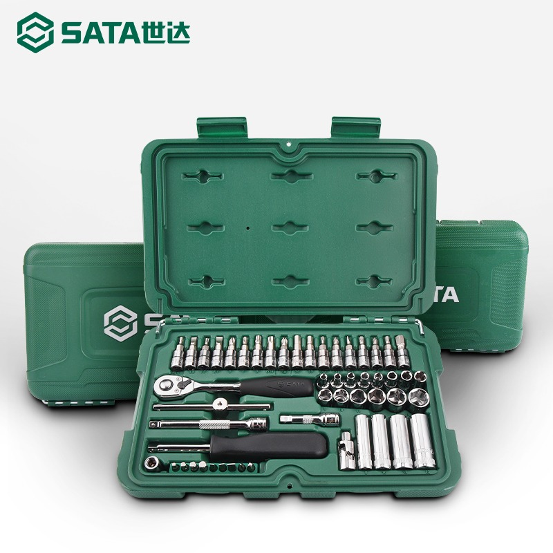 世达小飞套筒套装工具6.3mm棘轮扳手维修组合工具箱汽修组套09002