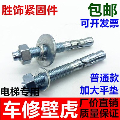 国标高强度车修壁虎膨胀螺丝拉爆电梯专用膨胀螺栓M81012加大平垫