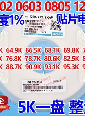 贴片电阻64.9K 66K5 69K8 71K5 76K8 82K5 86K6 88K7 90K9 97K6