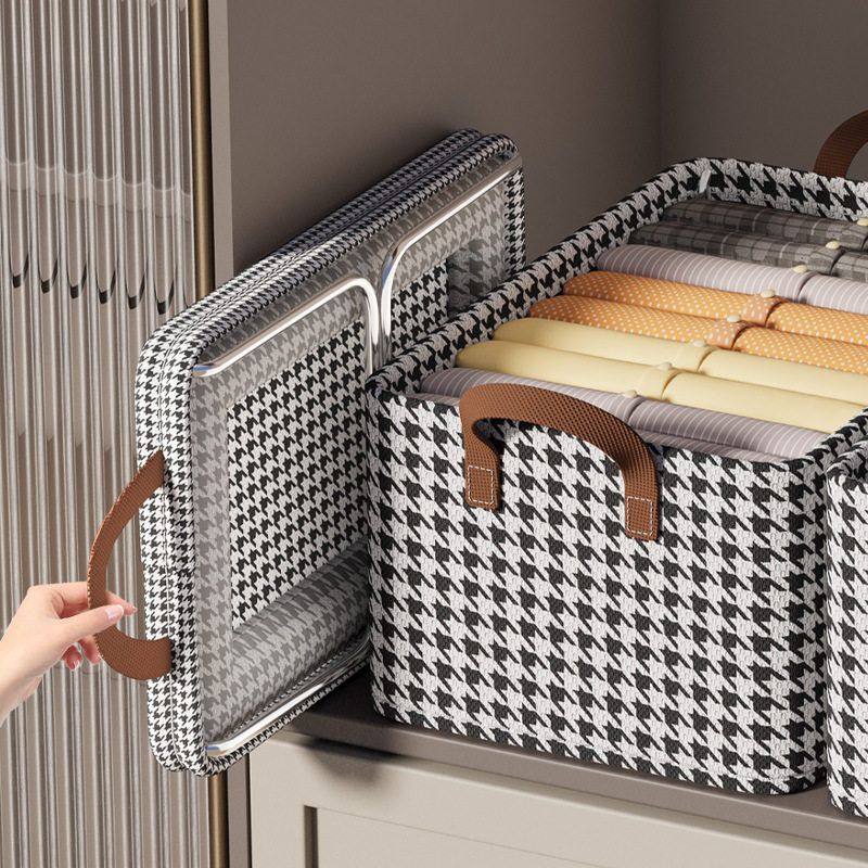 衣服收纳箱家用衣柜分层整理盒放衣物裤子布艺棉麻折叠储物筐神器,收纳整理,收纳箱,淘宝优惠券,粉丝福利购,淘宝优惠卷