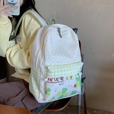 日系可爱双肩包女小清新百搭大学生书包韩系电脑包通勤背包