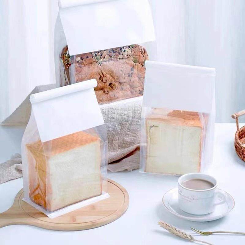 烘焙开窗八边封吐司纯白棉纸袋 铁丝卷边包装袋 面包点心纸袋包邮