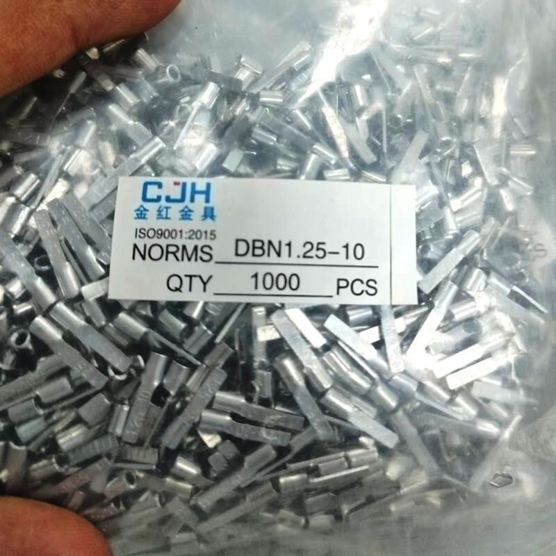正品金红DBN1.25-10片形型裸端头冷压接线端子焊口插针1000只紫铜