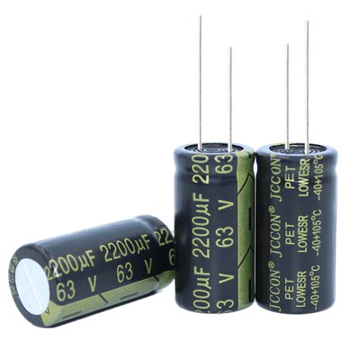 63v2200uf 63v JCCON黑金 高频低阻音响功放PET铝电解电容 18x35