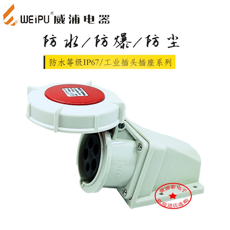 WEIPU 威浦电器 工业插座 32A5芯 TYP8824 明装插座 防浸IP67