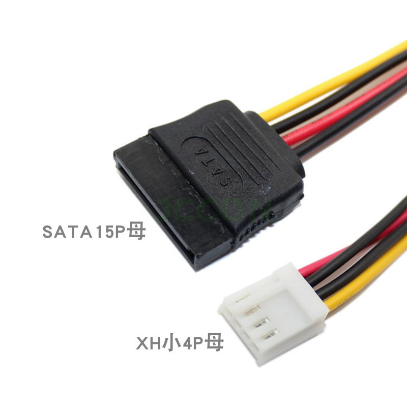 软驱电源线SATA15P公头转小4PIN母2.54间距 15P母头转小四P转接线