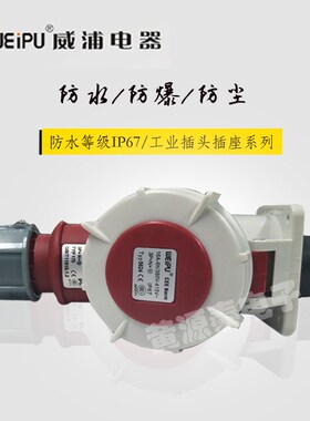 威浦防水工业插头插座16A5芯暗装直式输入插座TYP5624配TYP175