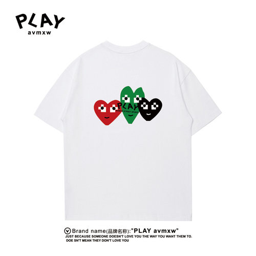 PLAYAVMXW潮牌休闲爱心印花T恤
