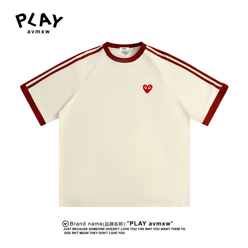 PLAYAVMXW时尚休闲纯棉插肩T恤