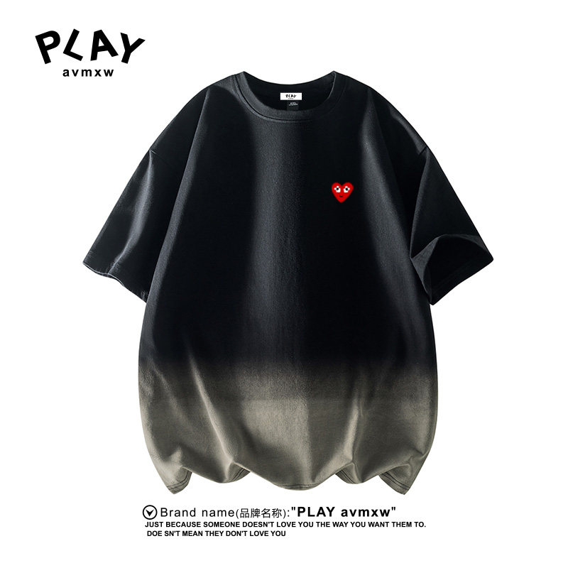 PLAYAVMXW休闲圆领渐变色T恤