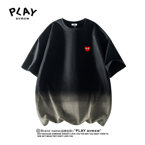 PLAYAVMXW休闲圆领渐变色T恤
