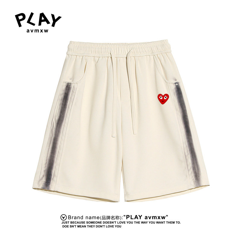 PLAY AVMXW官方爱心刺绣五分裤新款渐变宽松休闲运动短裤男女同款