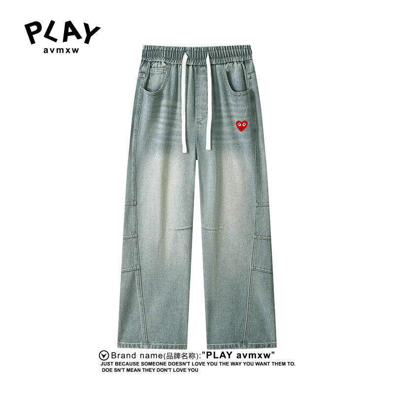 PLAYAVMXW宽松时尚休闲拼接长裤