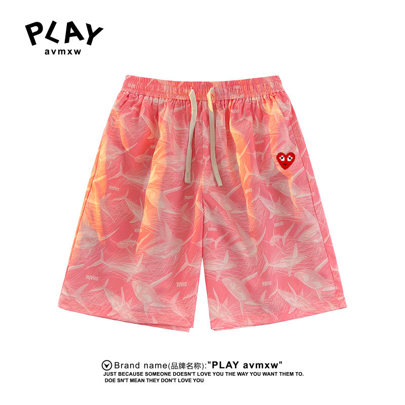 PLAY AVMXW官方沙滩裤男女夏季冰丝速干宽松情侣五分裤度假风短裤