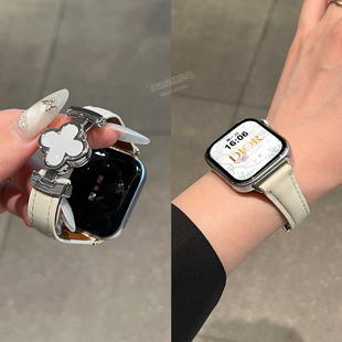 适用华为FIT4表带FIT3手表智能WatchFIT4真皮磁吸四叶草FIT4pro秋冬女款FIT2高级感小众原装FIT1轻奢高端