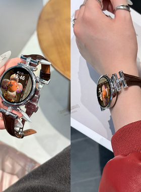【凯旋门】适用华为GT6表带手表GT5新款watchgt5智能GT5pro镶钻拼真皮41mmGT4小众高级感GT3女款秋冬新款百搭