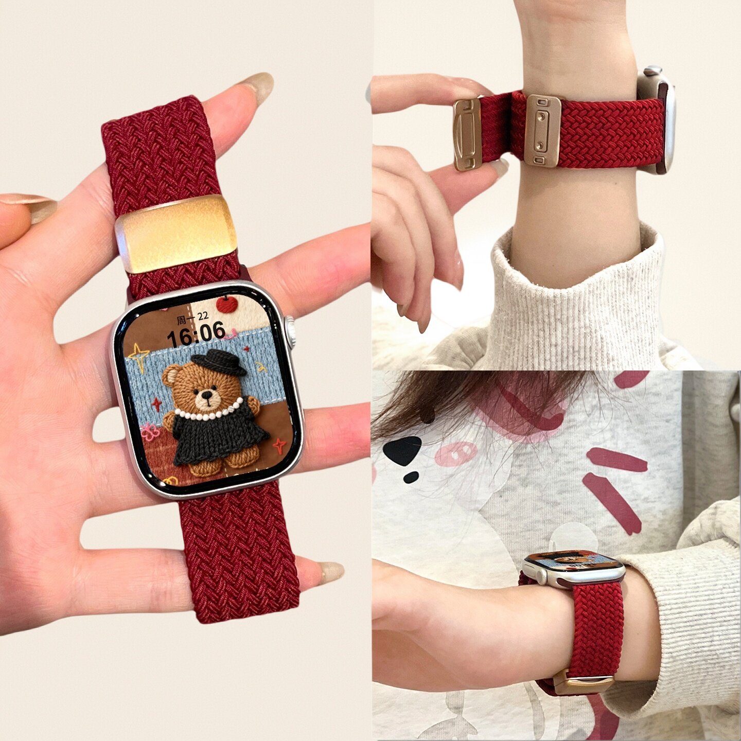适用苹果iWatch编织表带图片