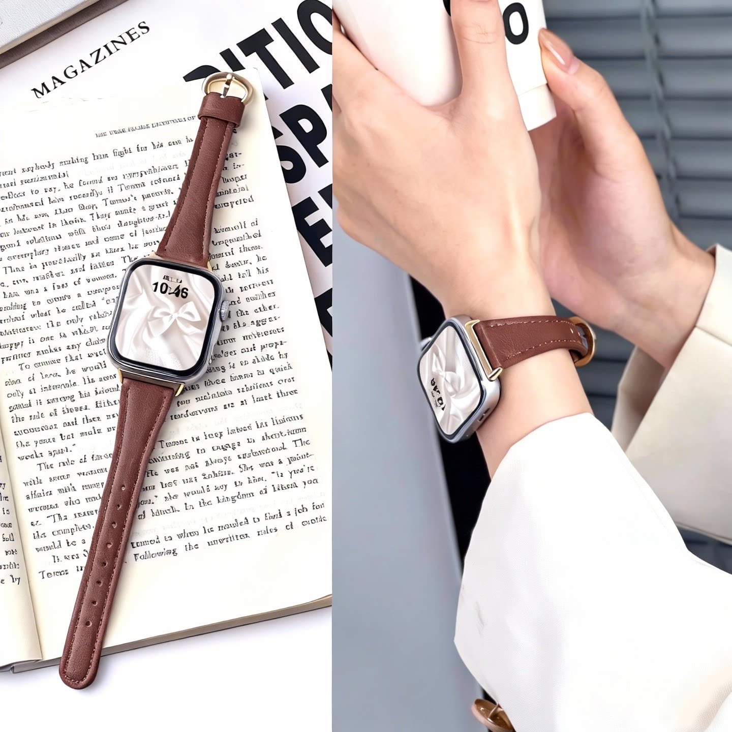 【显手细】适用华为FIT4表带手表watchfit4智能fit3手环4pro真皮女款腕表带watch4高级感fit2秋冬新款替换带