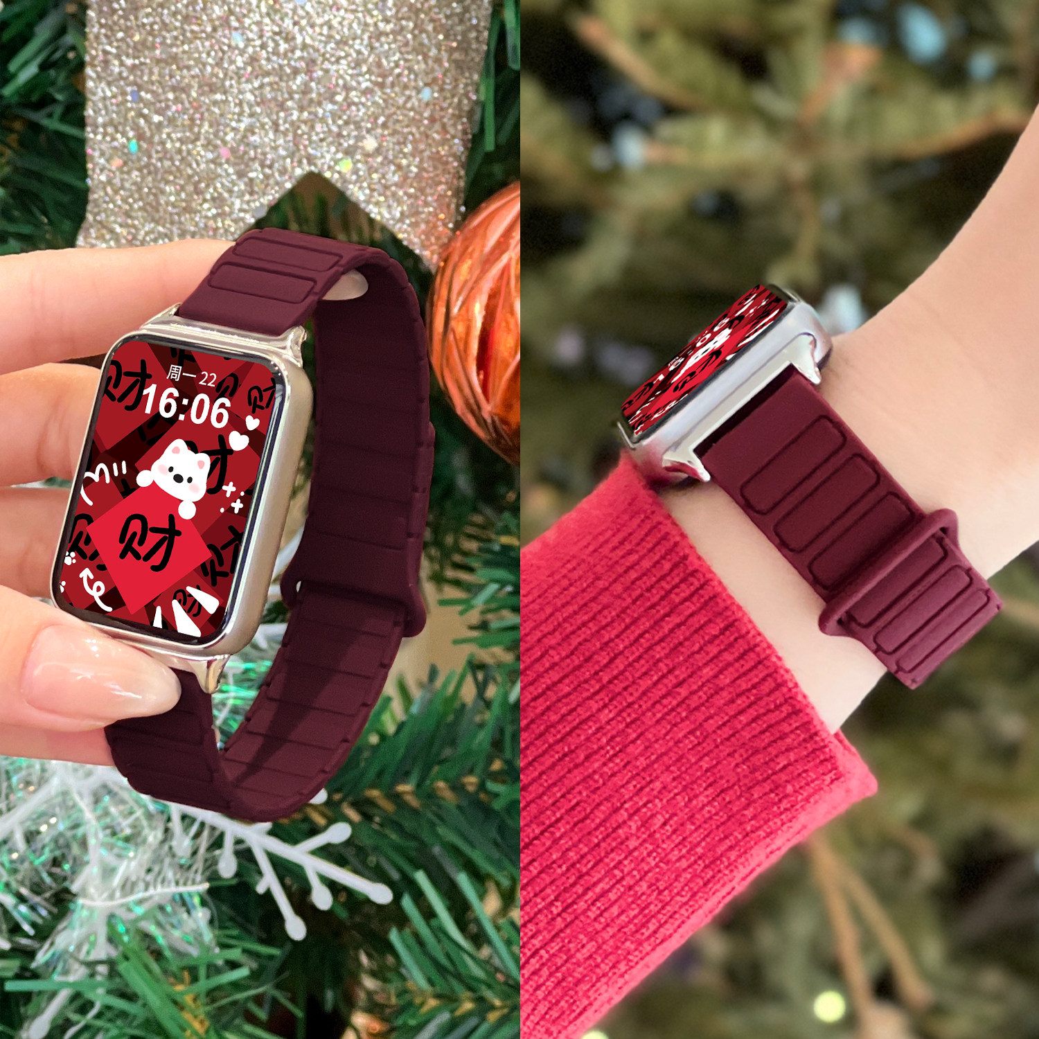 【新年红色】张婧仪同款适用小米手环9Pro表带磁吸8pro手环腕带红米Watch6高级感RedmiWatch5硅胶4男女款运动