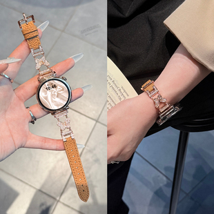 【蝴蝶镶钻】适用华为GT6表带GT5手表新款腕带watch4智能Pro精致41mm真皮小众GT3女款GT2秋冬高级感原装正品