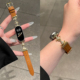 适用小米手环10表带9腕带8手表带7腕表6替换5高级感4镶钻创意3智能2小众女九代秋冬女款 西太后土星 皮质