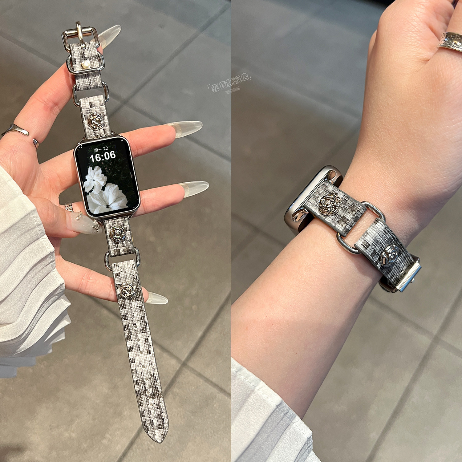 适用小米手环10pro华夫格山茶花