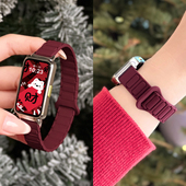 新年红色 张婧仪同款 适用华为手环10表带9手表8运动硅胶7新款 智能nfc磁吸替换带女生band九十代官方正品 男