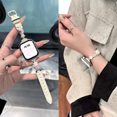 FIT2小众高级感秋冬新款 时尚 星垂月腕 适用华为FIT4表带FIT3手表智能WatchFIT4金属拼荔枝纹皮FIT4pro女款