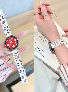 【彩绘kitty】适用华为GT6表带手表GT5新款watchgt5智能GT5pro硅胶磁吸41mmGT4卡通腕带GT3女款GT2秋冬新款